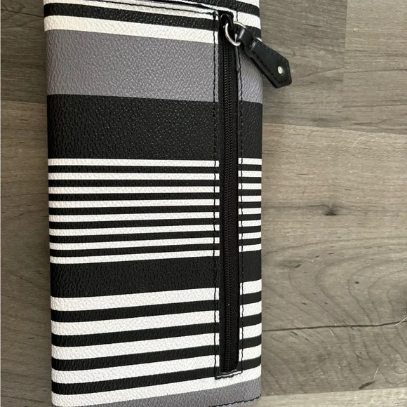 Vera Bradley Black and Gray Striped Wallet - Picture 3 of 7